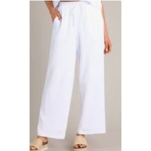Z Supply White Double Lined‎ Gauze Cotton Wide Leg Drawstring Pants Beach Boho